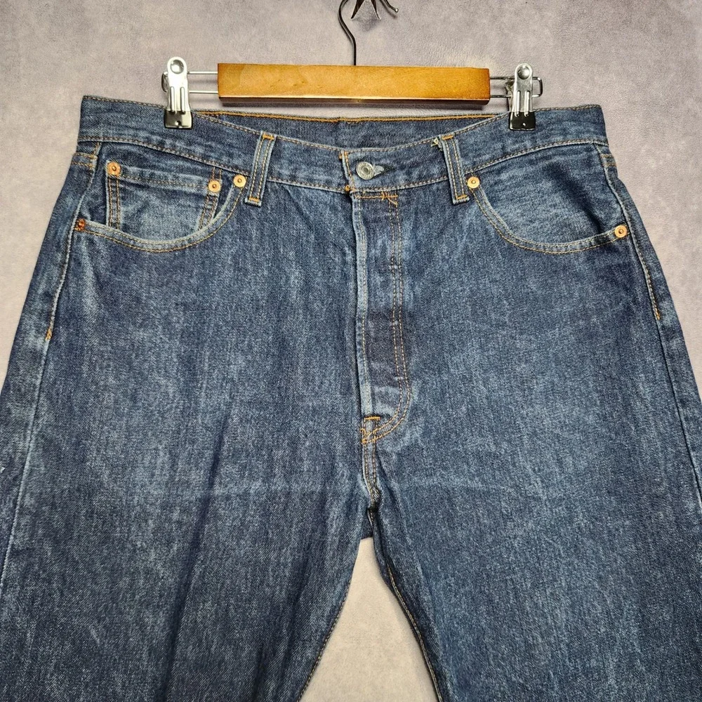 Levis 501 Original Fit Mens Straight Leg Button Fly Jeans (34x36 actual) 36x36